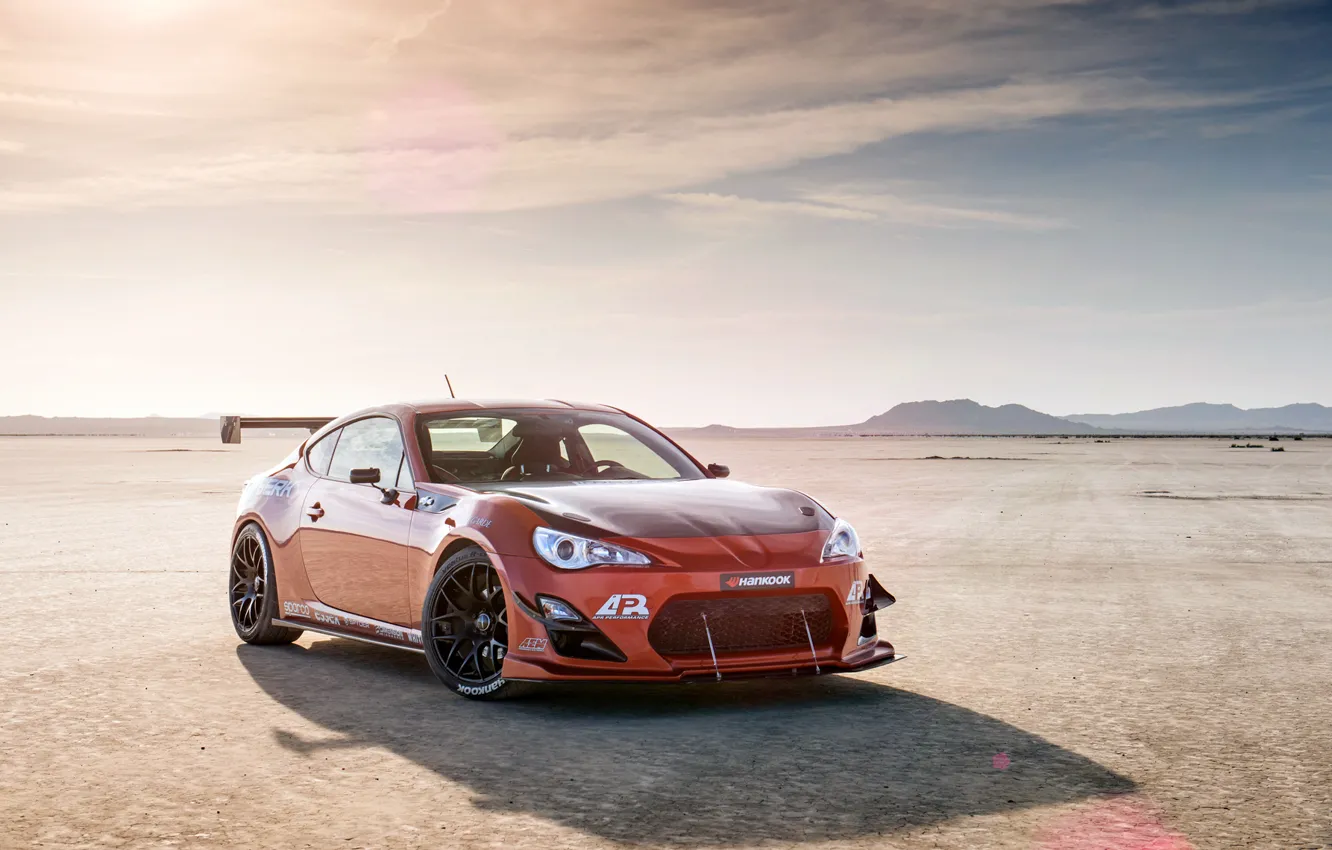 Photo wallpaper orange, tuning, Toyota, tuning, front, orange, Scion, Scion