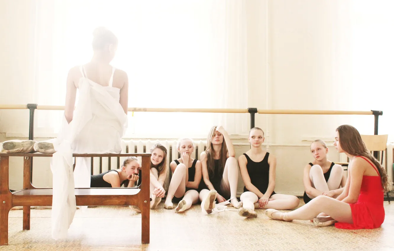 Photo wallpaper children, mood, girl, class