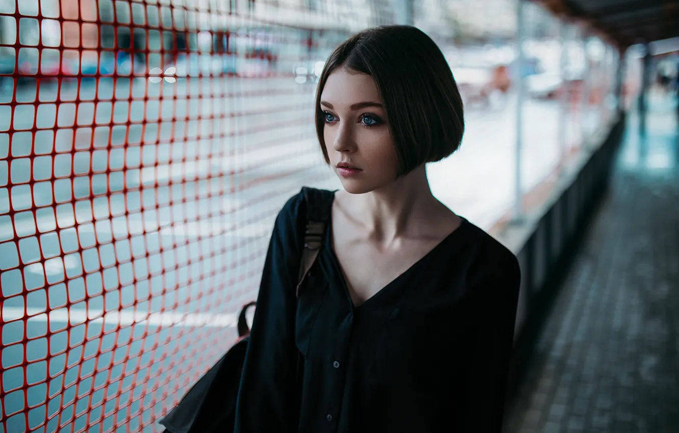 Photo wallpaper look, girl, model, hair, portrait, lips, beautiful, Russian