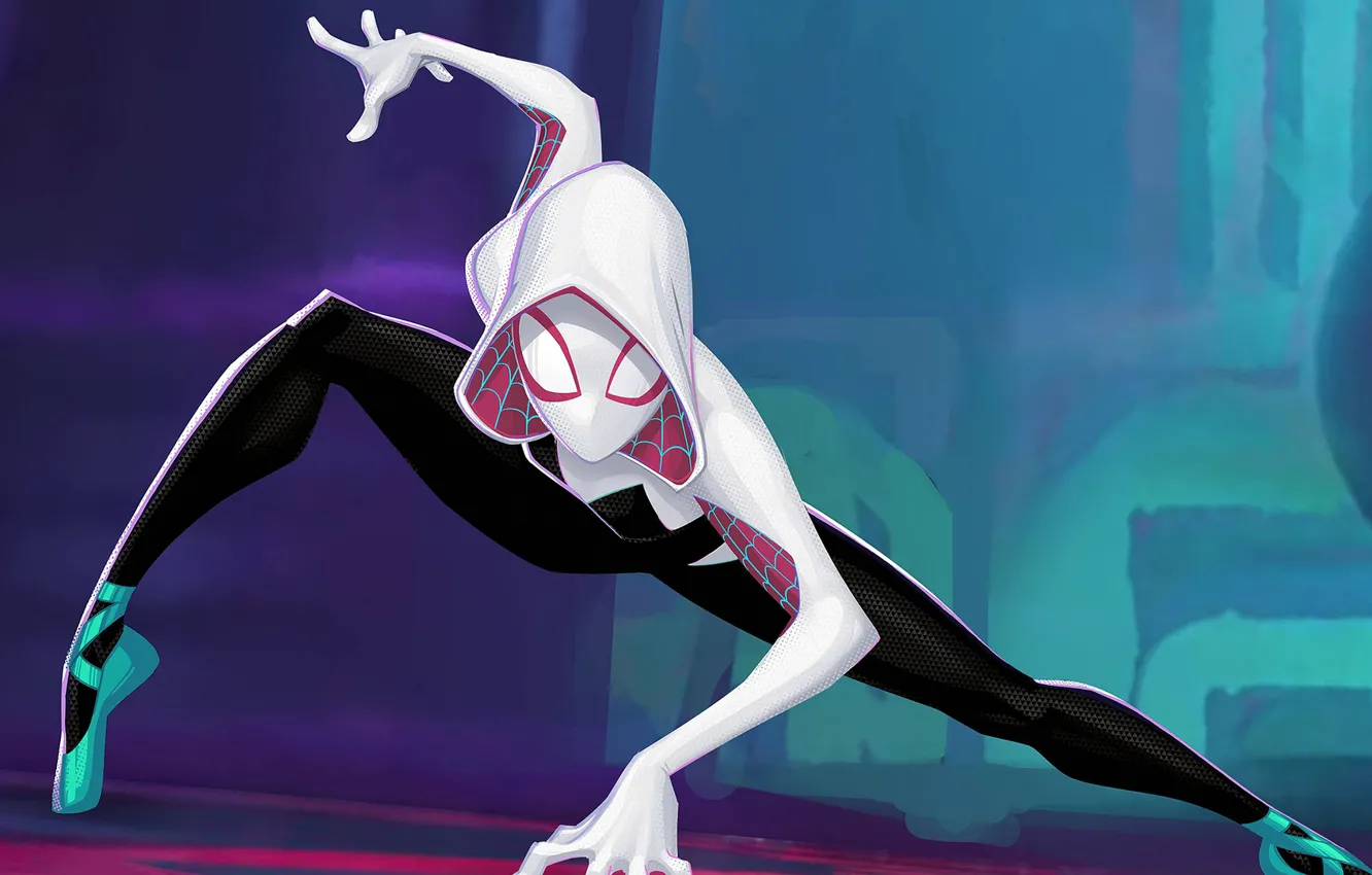 Photo wallpaper Girl, Spider, White, Costume, Character, Gwen Stacy, Spider Gwen
