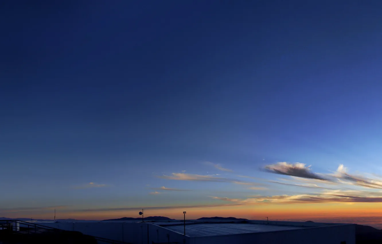 Photo wallpaper sunset, panorama, clouds, sun, vlt, horizon, chili, crepuscular rays