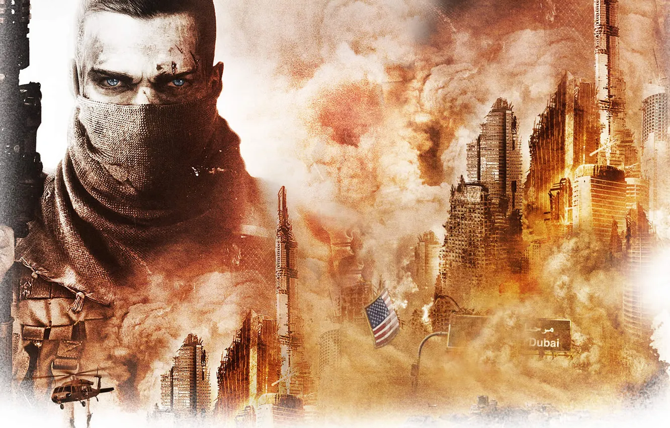 Photo wallpaper sand, the city, weapons, people, soldiers, Spec Ops The Line