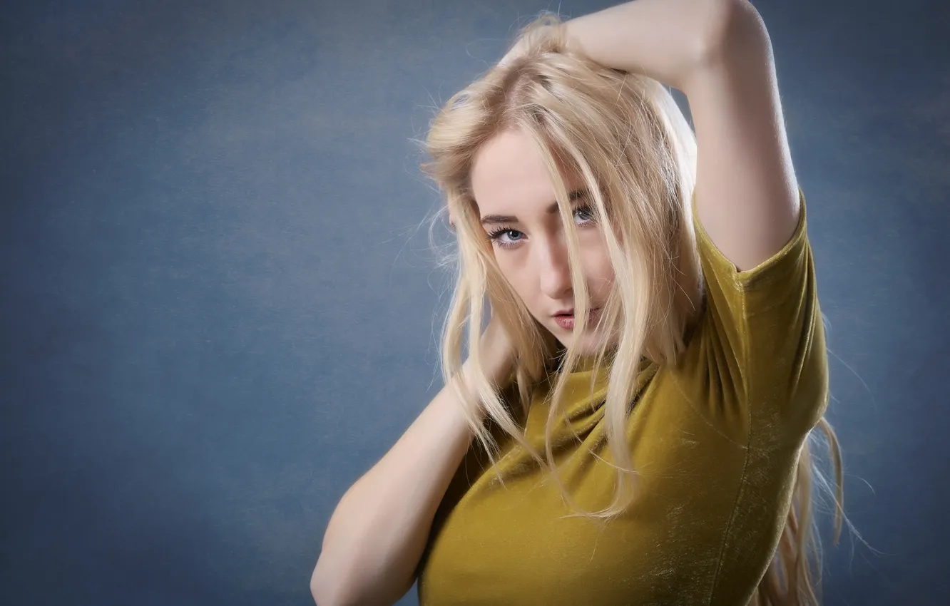 Photo wallpaper look, background, hair, portrait, blonde