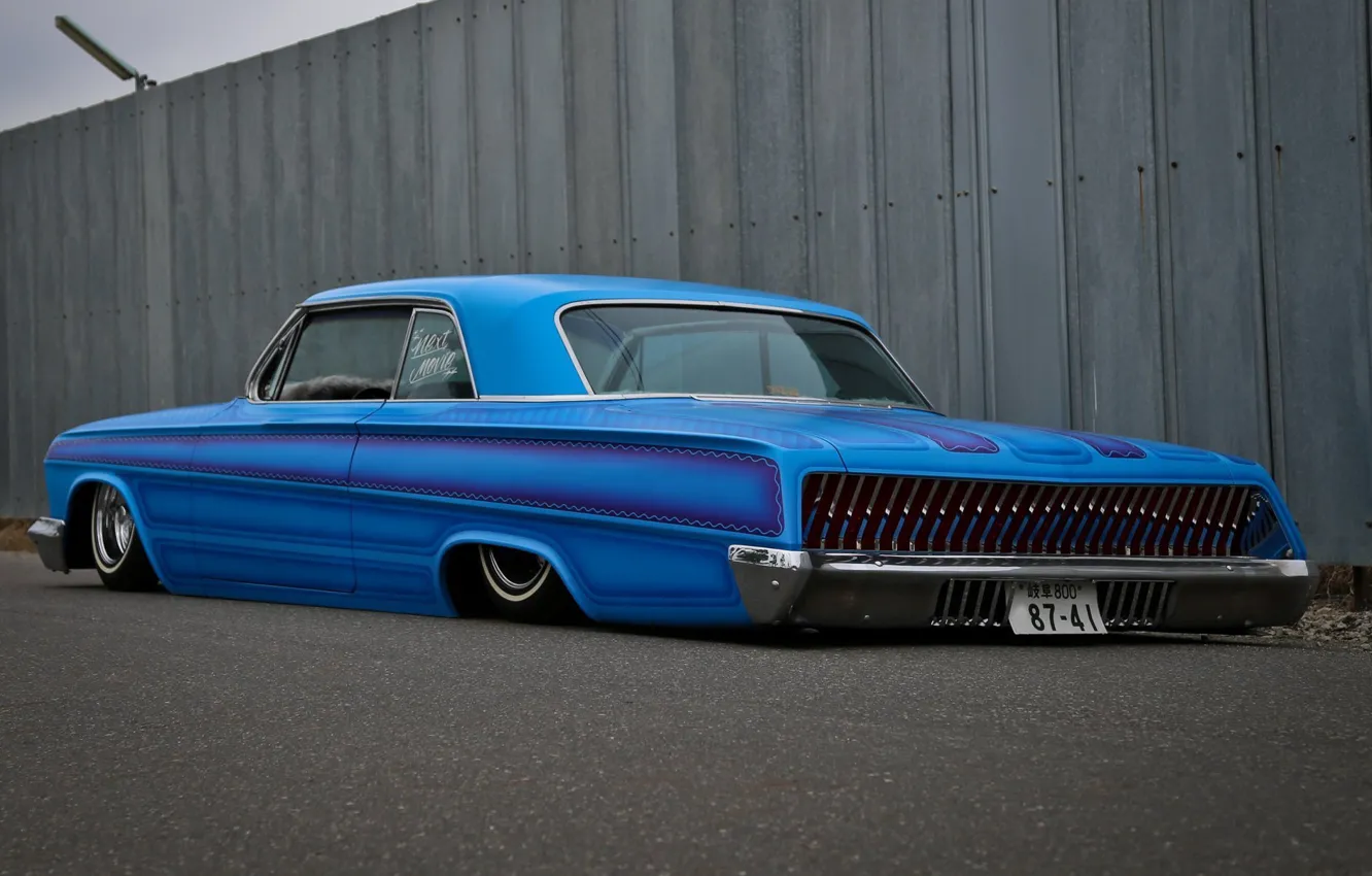 Photo wallpaper Chevrolet, Blue, Impala, Lowrider