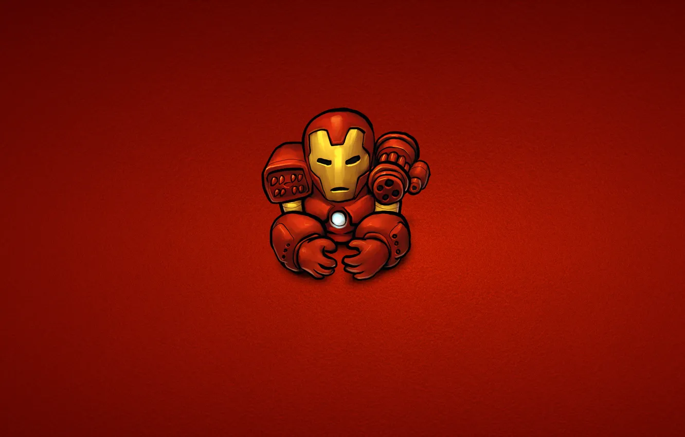 Photo wallpaper red, steel, minimalism, iron man, marvel, comic, iron man