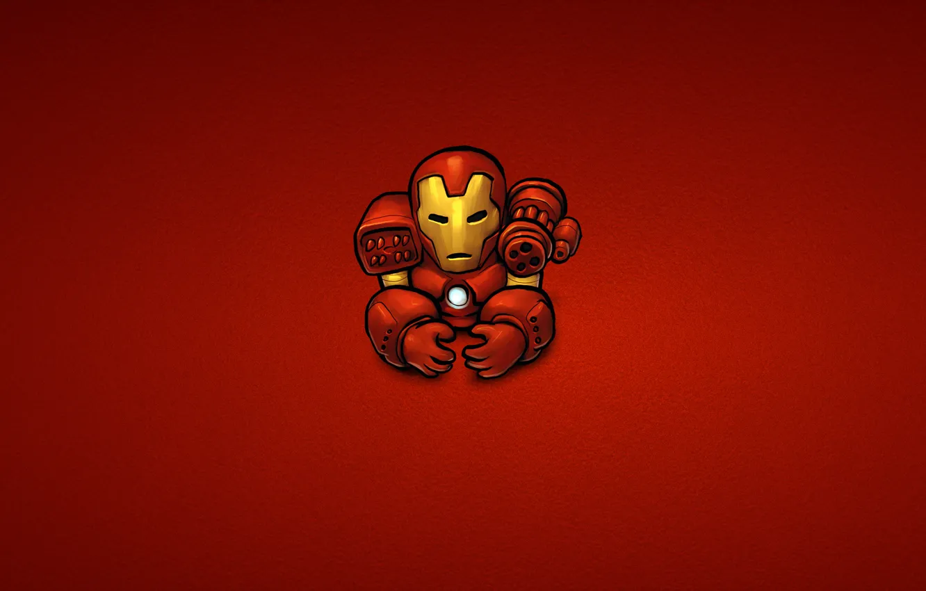 Photo wallpaper red, steel, minimalism, iron man, Iron Man, Marvel, comic