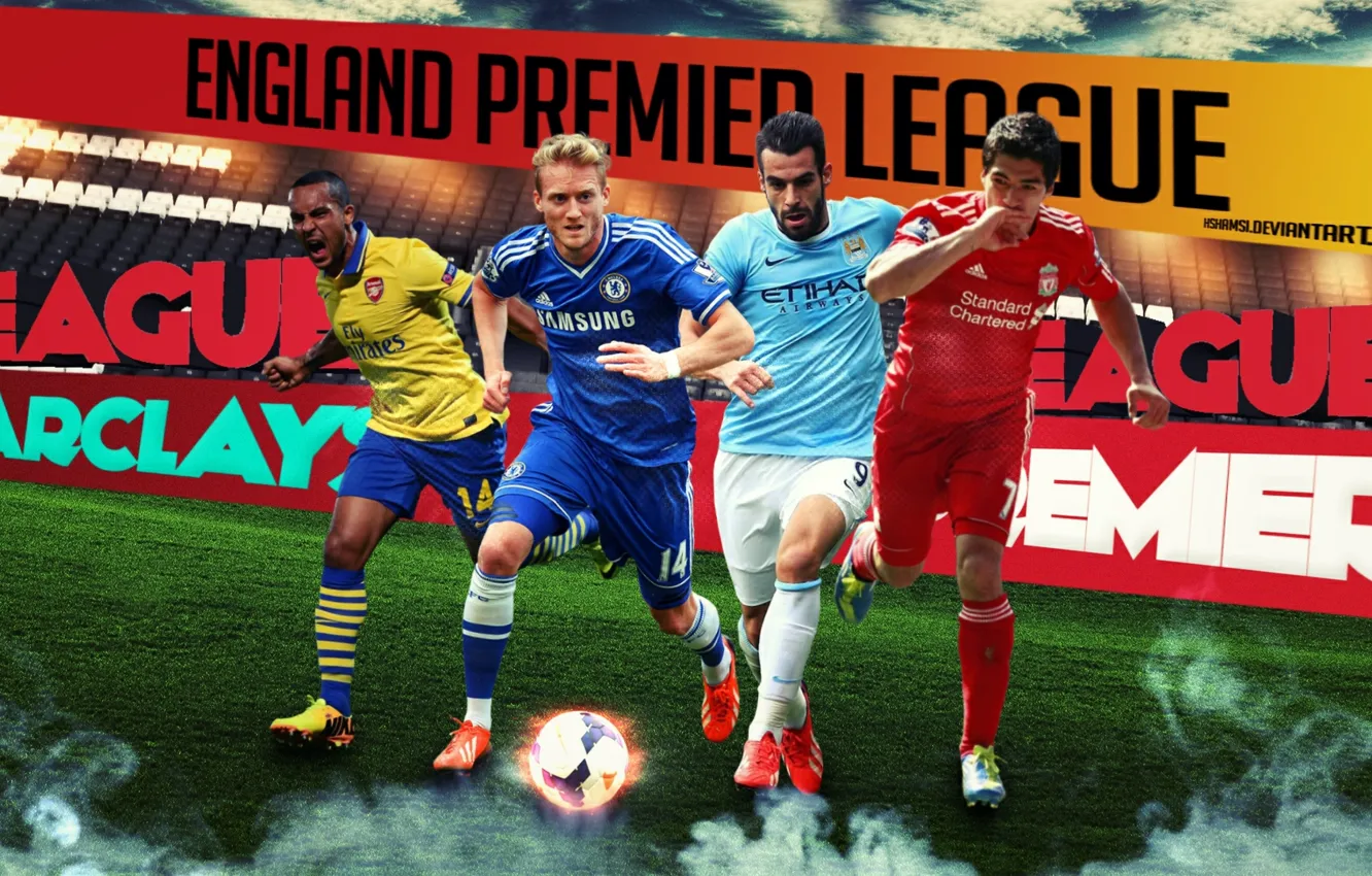 Photo wallpaper football, Suarez, Premier League, Negredo, Theo Wolcott, Murle