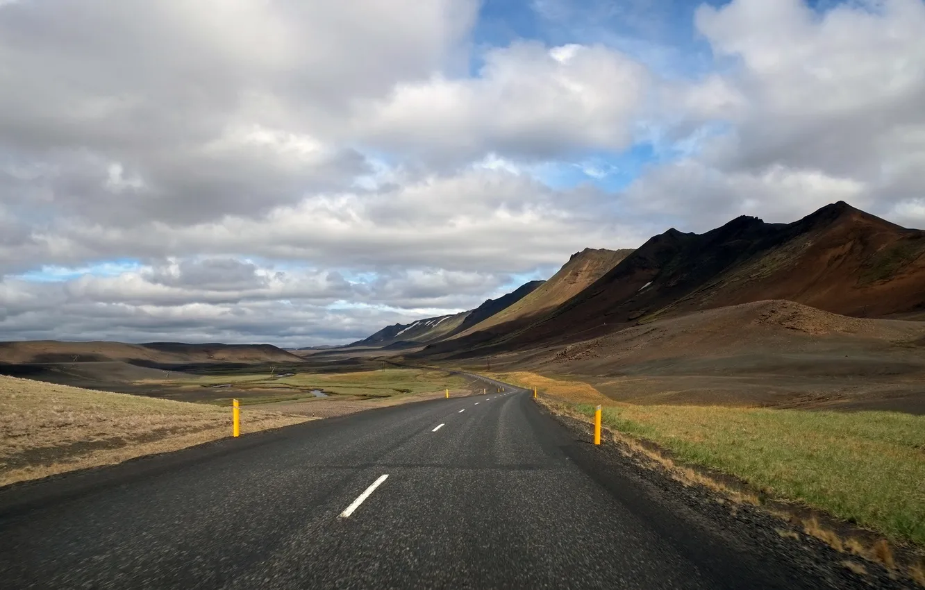 Photo wallpaper road, field, landscape