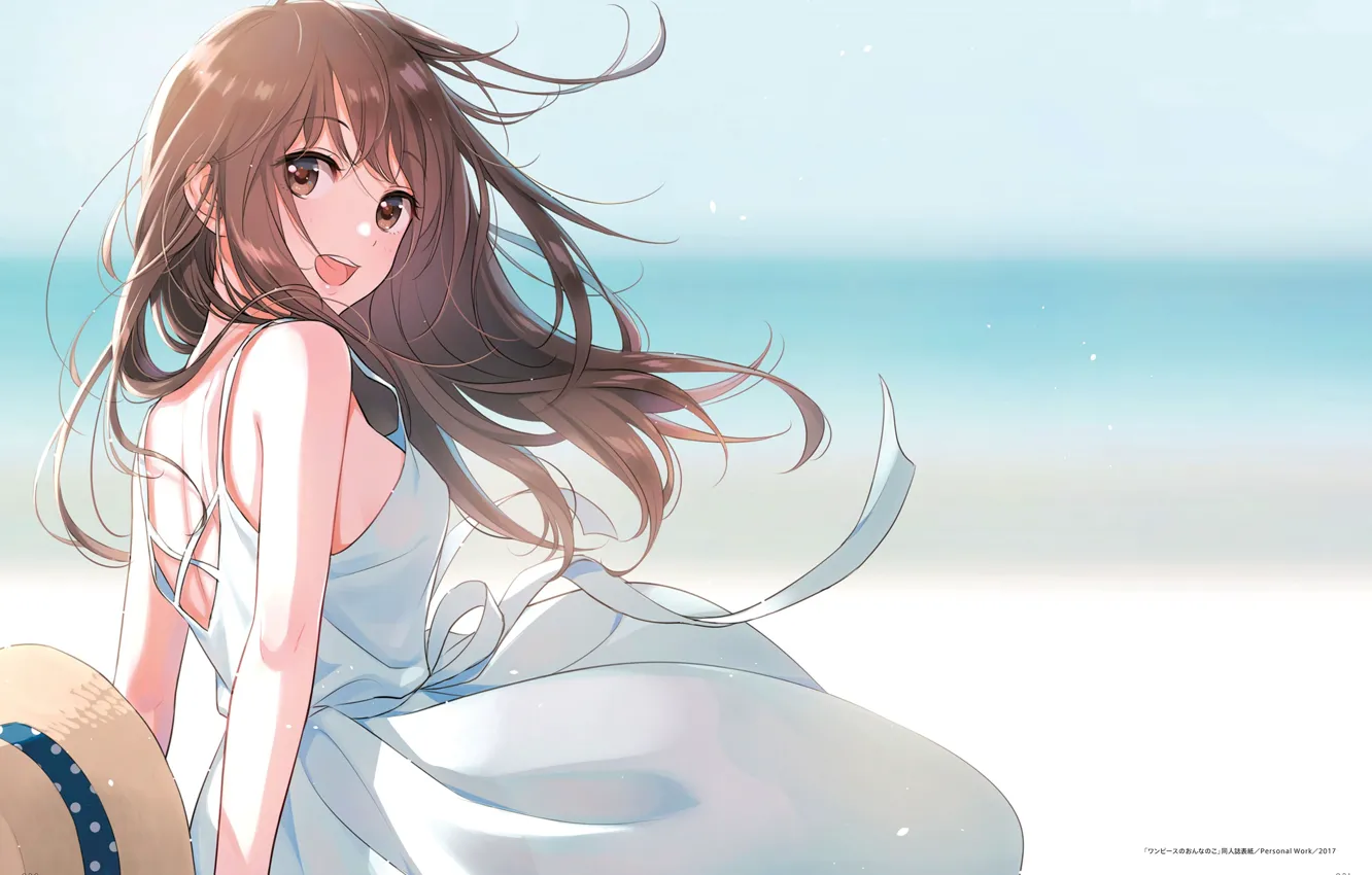 Photo wallpaper summer, the wind, girl, white dress