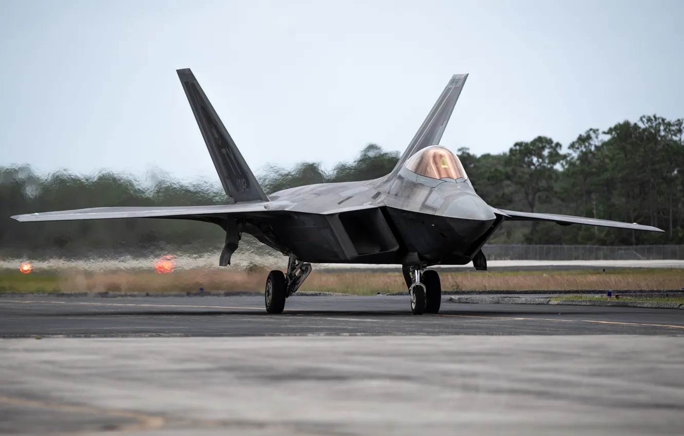 Photo wallpaper UNITED STATES AIR FORCE, multi-purpose fighter of the fifth generation, Lockheed/Boeing F-22 Raptor
