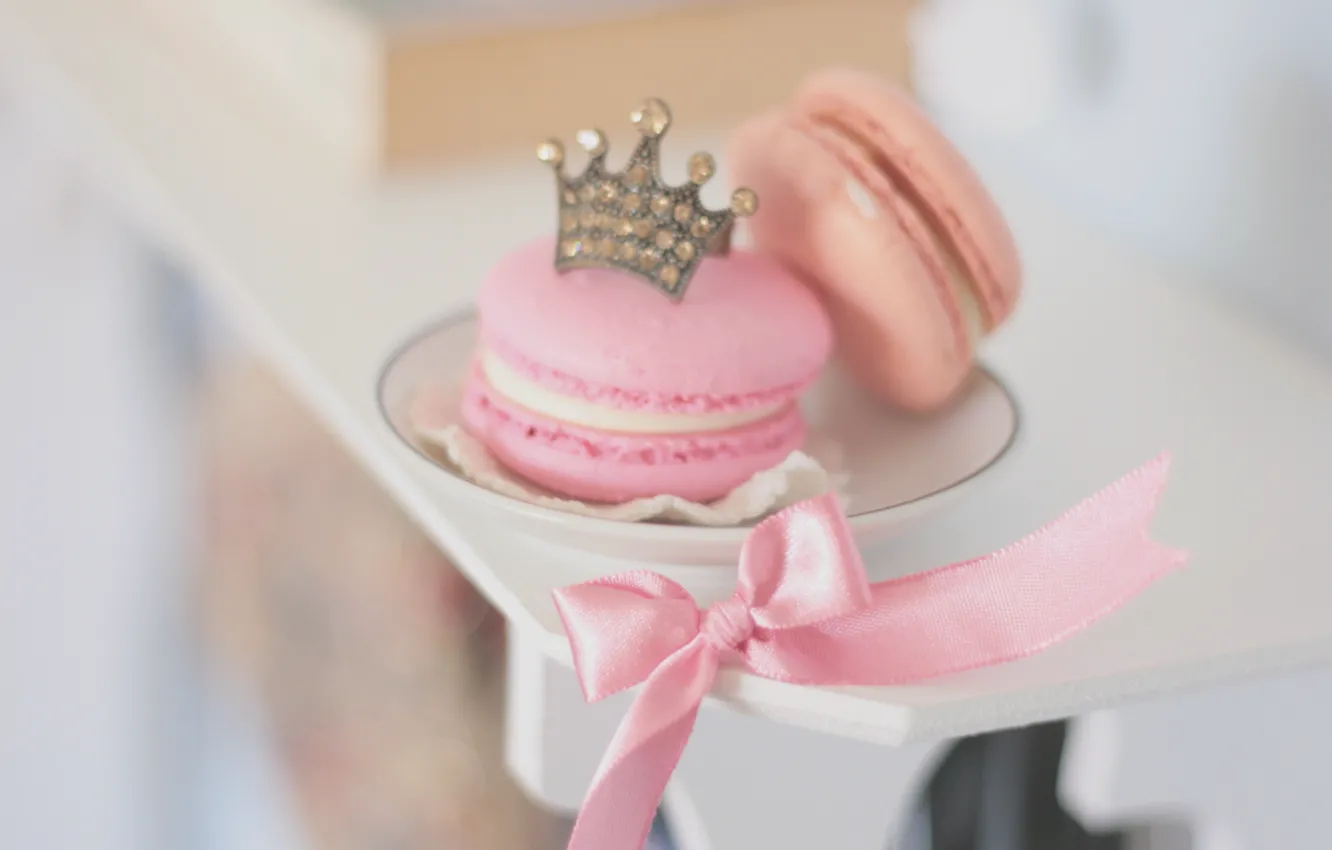 Photo wallpaper background, pink, Wallpaper, mood, food, crown, cookies, plate