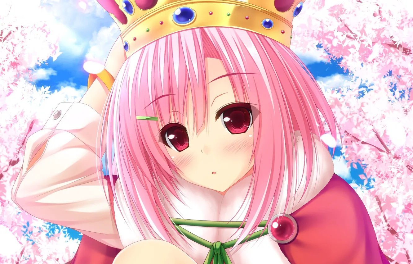 Photo wallpaper girl, anime, crown, queen, japanese, bishojo, Sakura Quest