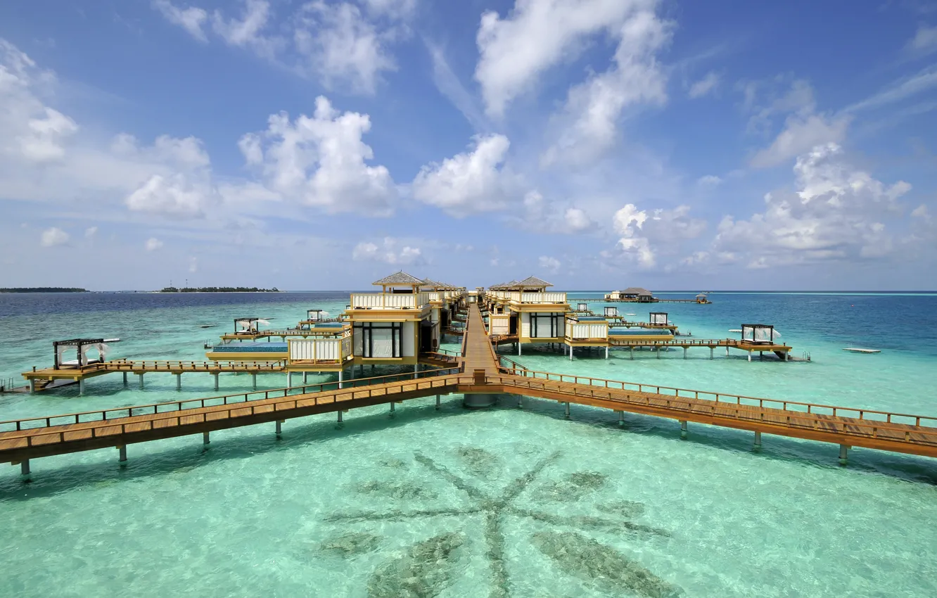 Photo wallpaper sea, nature, hotel