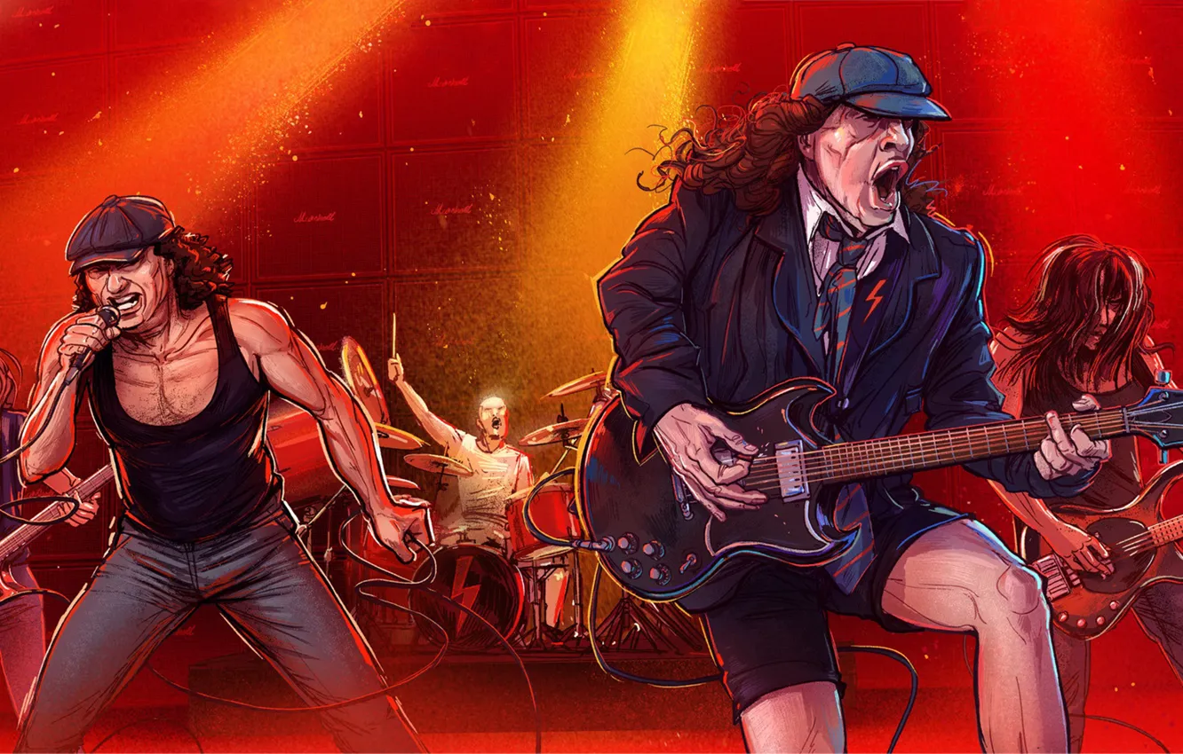 Photo wallpaper music, the game, figure, art, rock, rock, Michal Dean, AC/DC