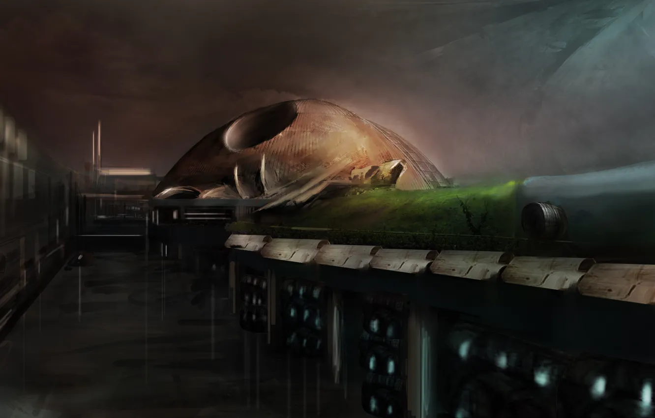 Photo wallpaper night, fiction, art, Observatory, by cloudminedesign, Sky Garden