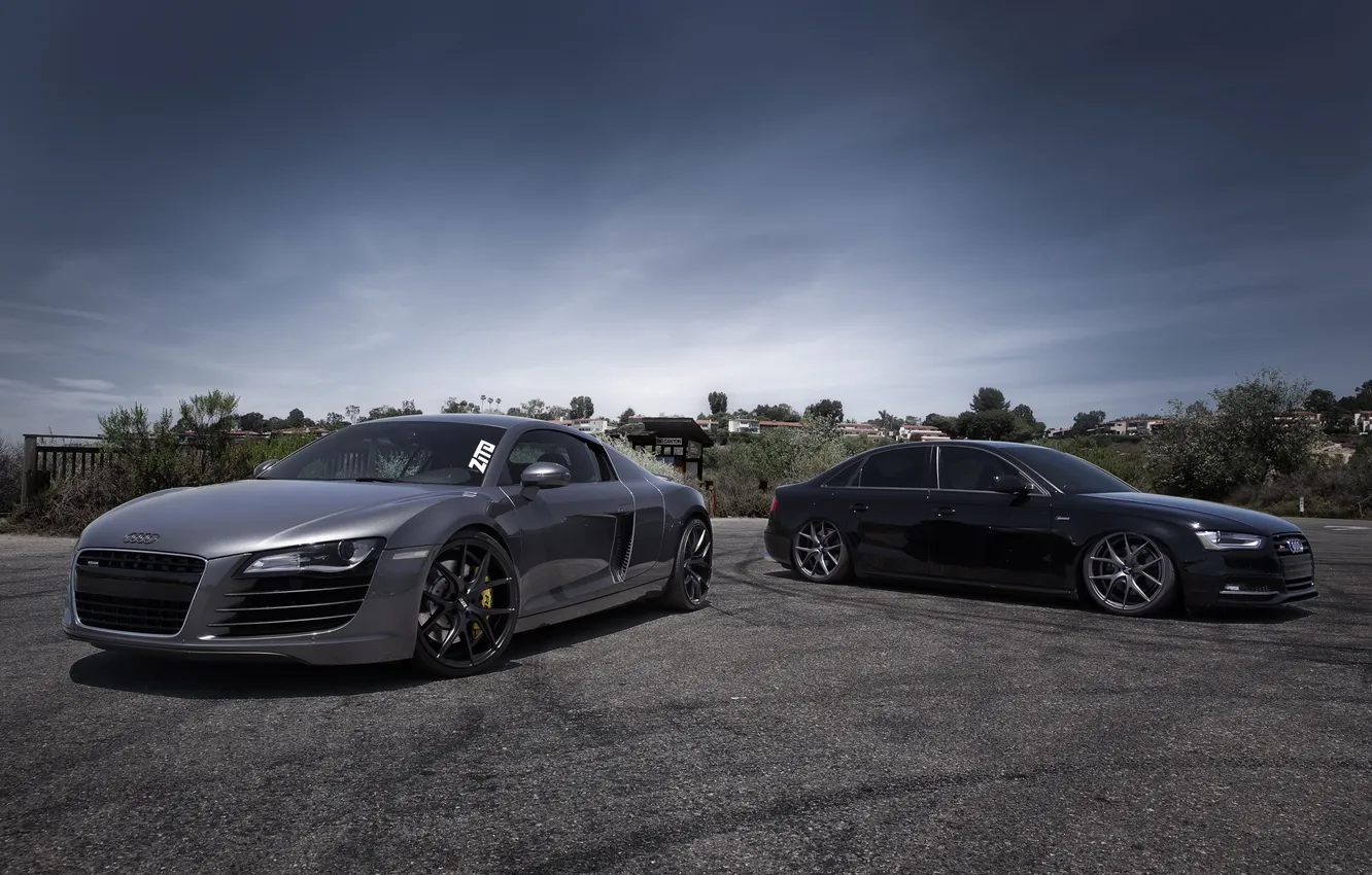 Photo wallpaper grey, Audi, Audi, black, coupe, sedan, black, grey