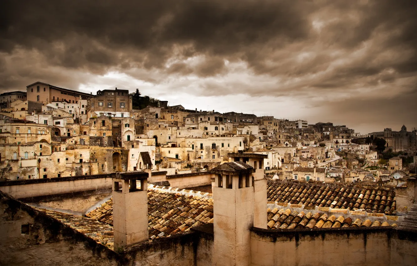 Photo wallpaper the sky, the city, home