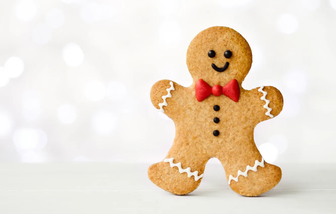 Photo wallpaper holiday, new year, men, cookies, Christmas, sweets, Christmas, figures