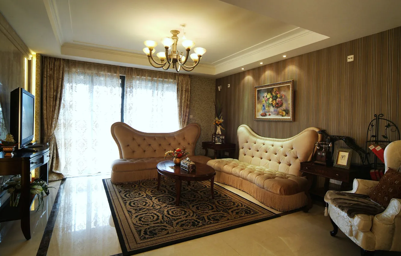 Photo wallpaper comfort, retro, Interior, living room