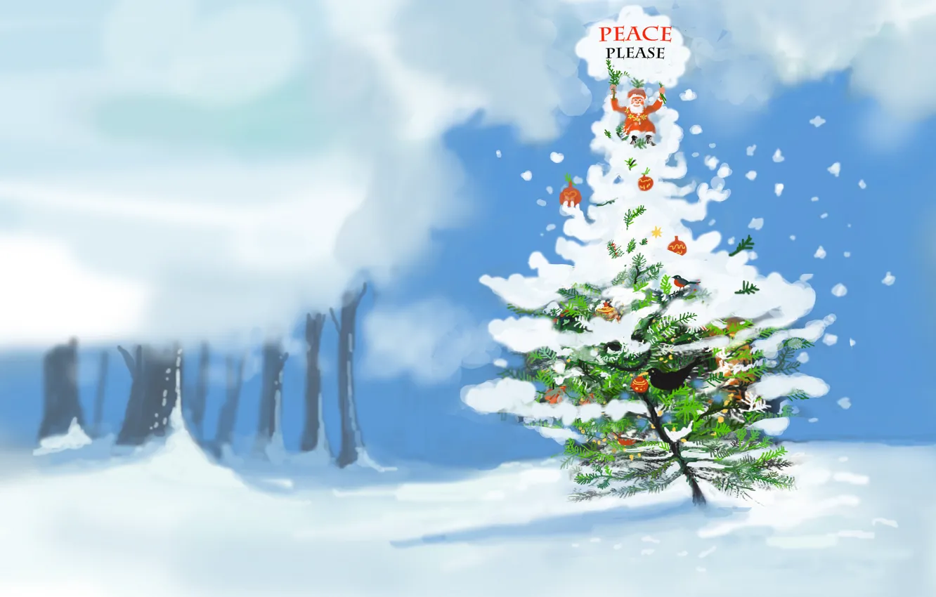 Photo wallpaper holiday, Christmas, Please Peace