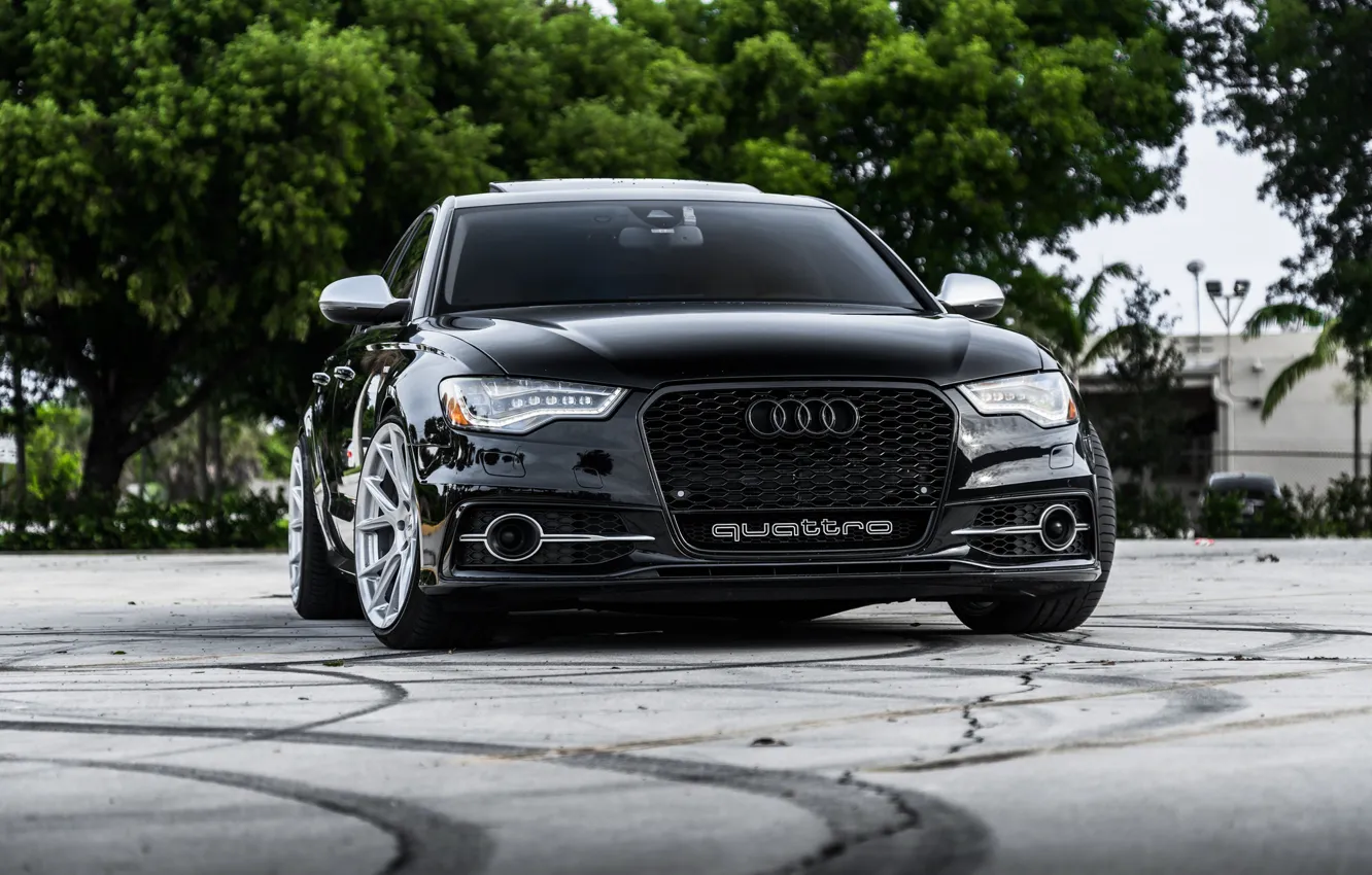 Photo wallpaper Audi, black, face, Sight, LED