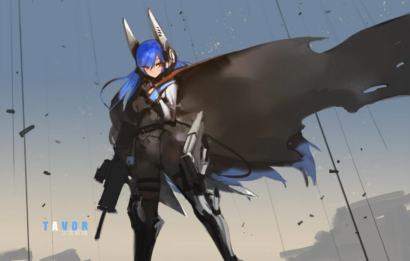 Photo wallpaper girl, weapons, anime, art, cloak, Kish got
