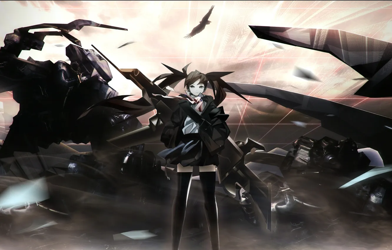 Photo wallpaper girl, weapons, stockings, anime, art, tokiya