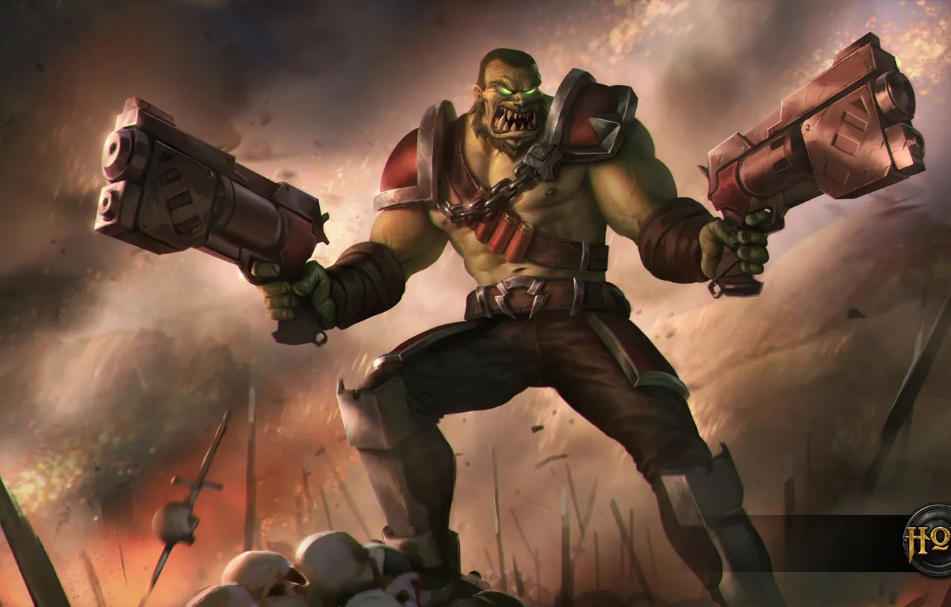 Photo wallpaper warrior, hon, Orc, Heroes of Newerth, moba, Flint