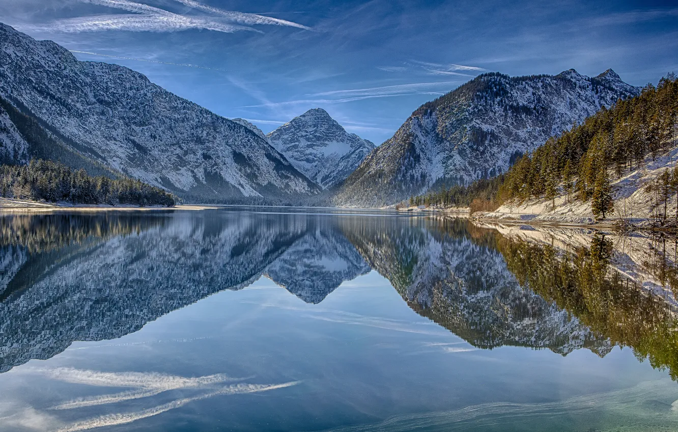 Photo wallpaper mountains, reflection, Austria, Alps, Austria, Alps, Tyrol, Tirol