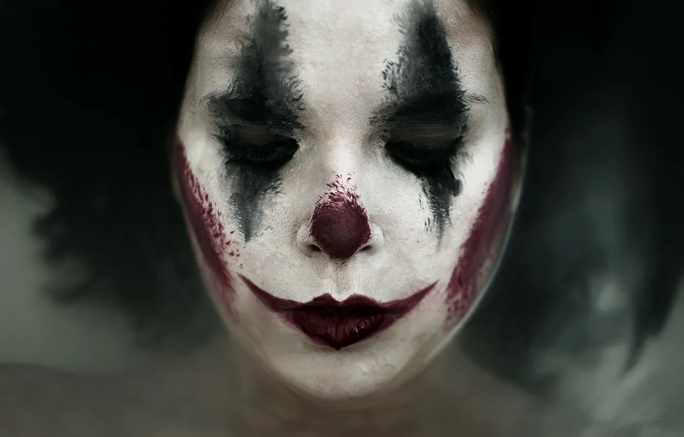 Photo wallpaper face, makeup, Sad clown