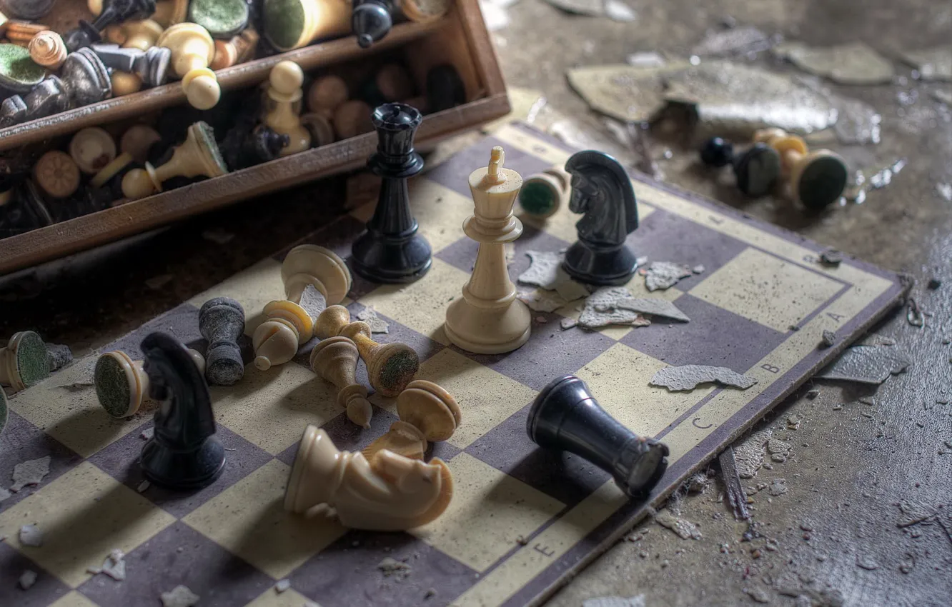 Photo wallpaper chess, Board, figure