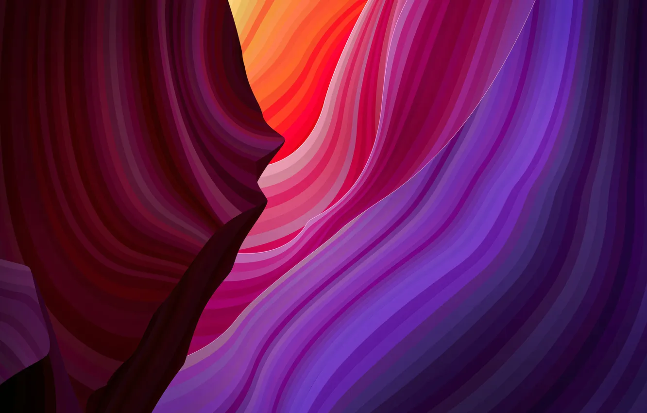 Photo wallpaper line, rocks, vladstudio