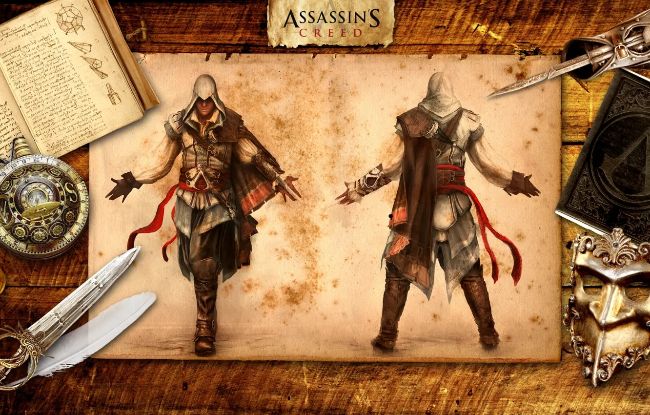 Photo wallpaper killer, Ezio, Stealth, Assassin's Creed 2