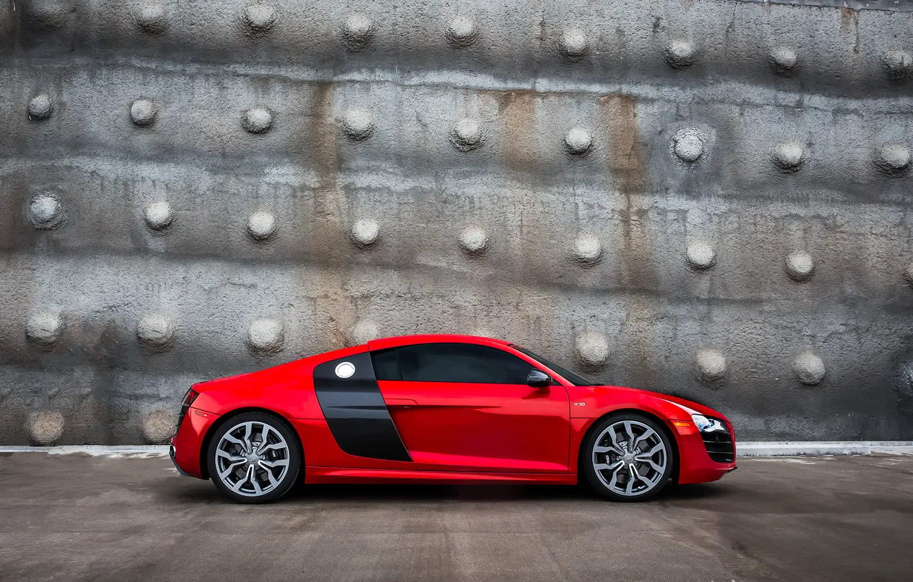 Photo wallpaper Audi, Audi, tuning, profile, red, red