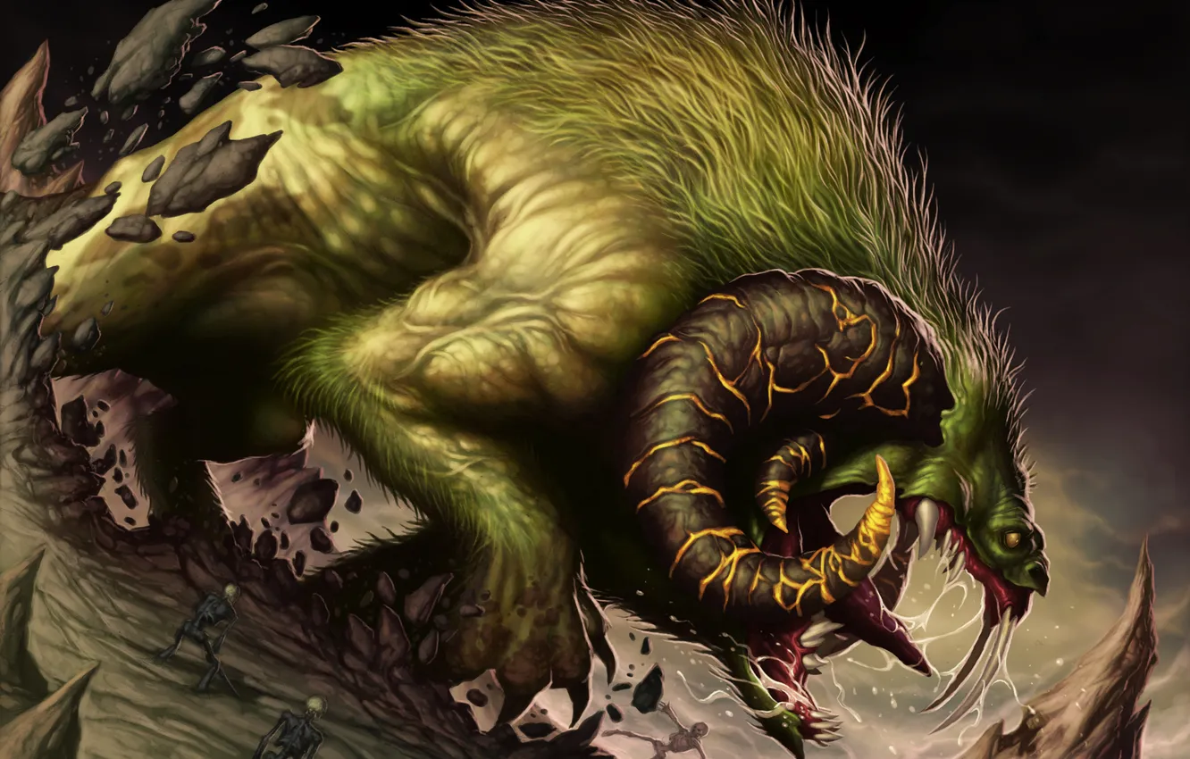 Photo wallpaper wool, the demon, zombies, horns