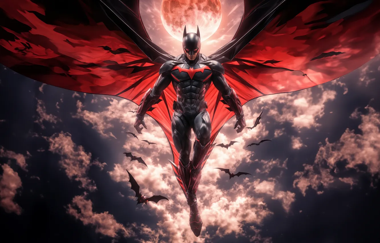 Photo wallpaper Batman, Patrol, BEYOND, high flying