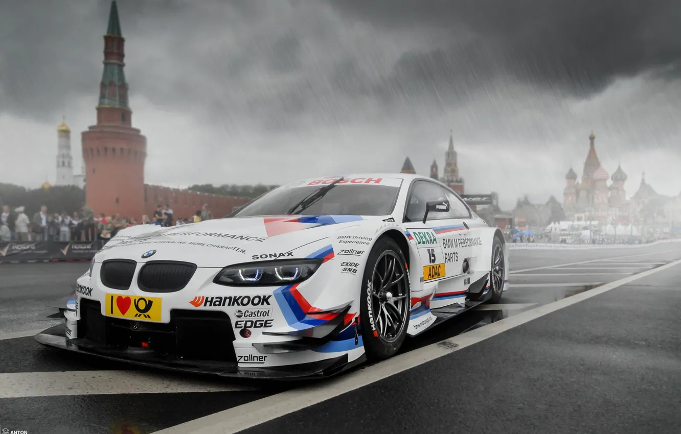 Photo wallpaper bmw, wheels, tuning, front, race, face, moscow, dtm