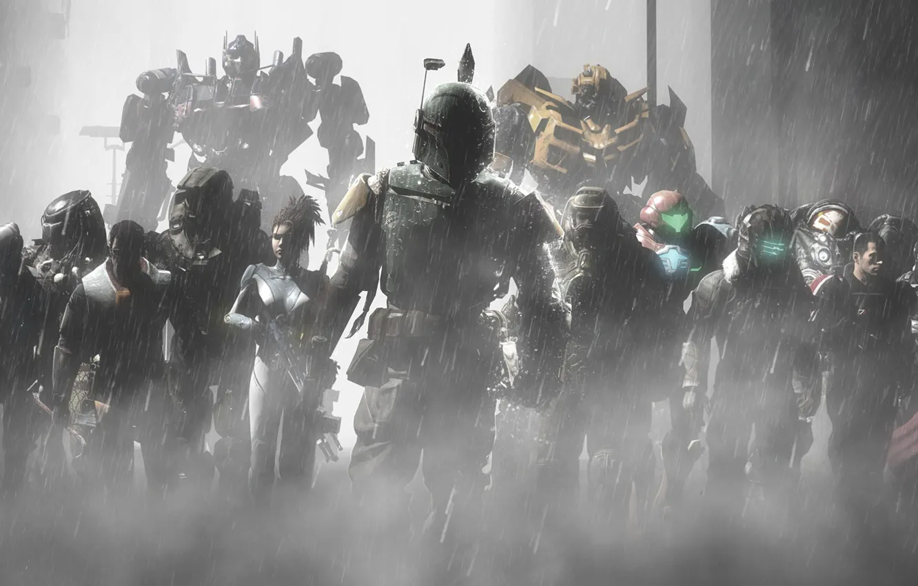 Photo wallpaper Crysis, dead space, Optimus Prime, Boba Fett, Gordon Freeman, sarah kerrigan