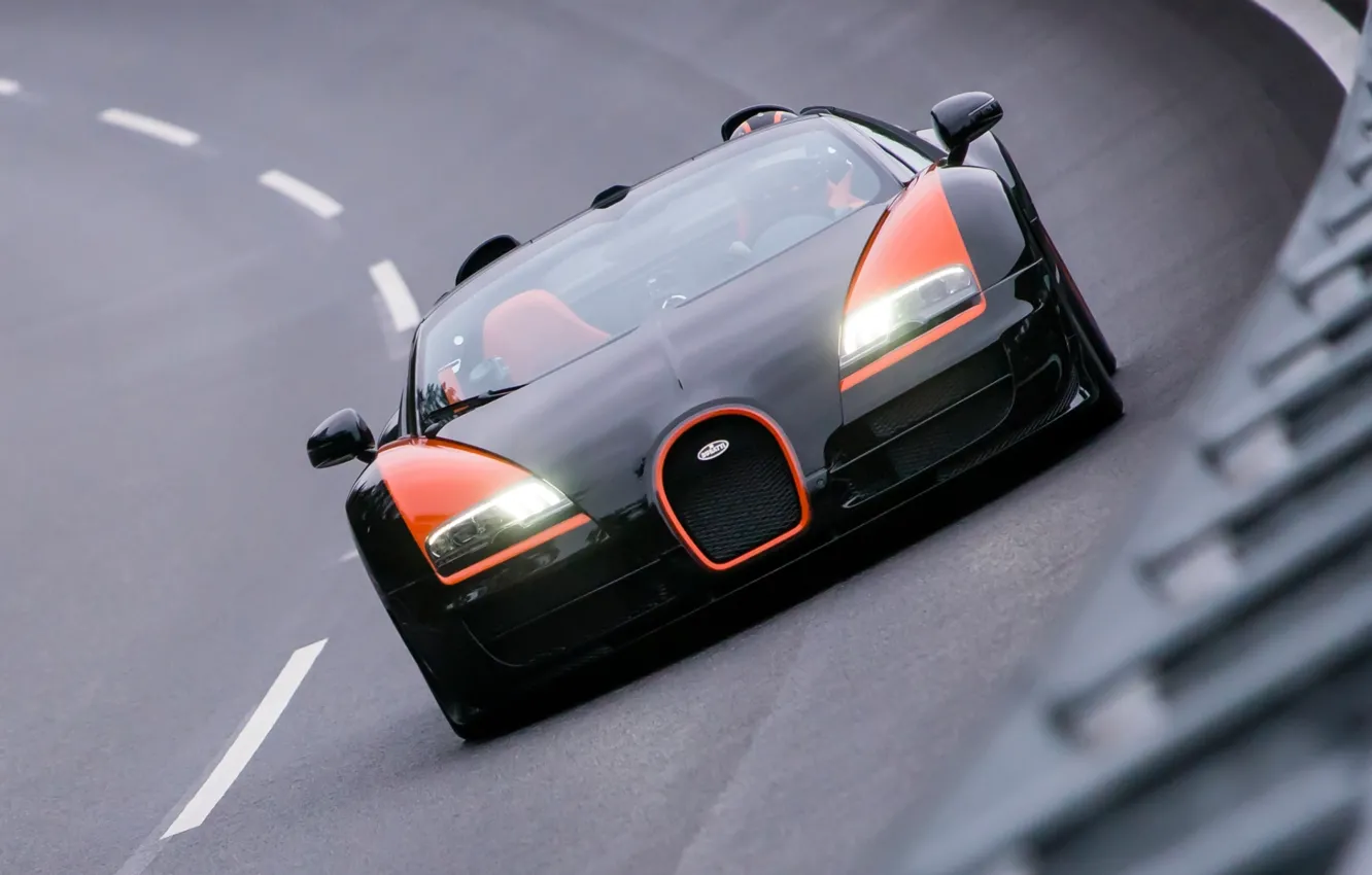 Photo wallpaper background, turn, Bugatti, Bugatti, Veyron, Veyron, supercar, the front