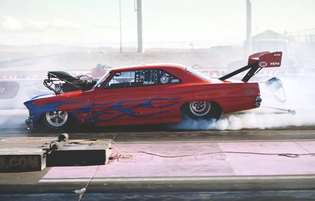Photo wallpaper race, smoke, Chevrolet, chevrolet, smoke, drag, race