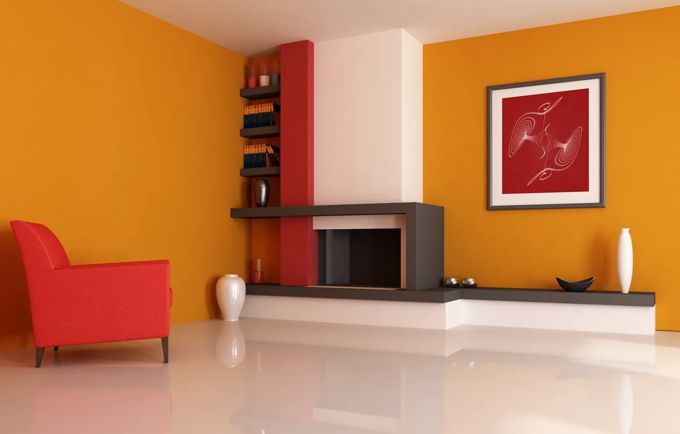 Photo wallpaper bright, design, style, room, interior, apartment