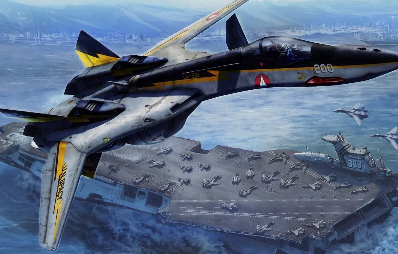 Photo wallpaper future, fighter, the concept, the carrier, the plane