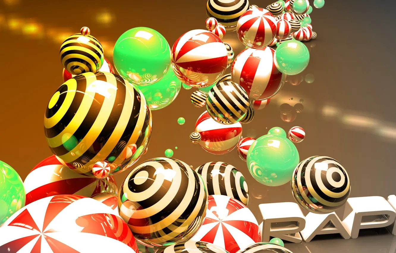 Photo wallpaper balls, balls, sphere, glossy, Wallpaper art, cinema 4D