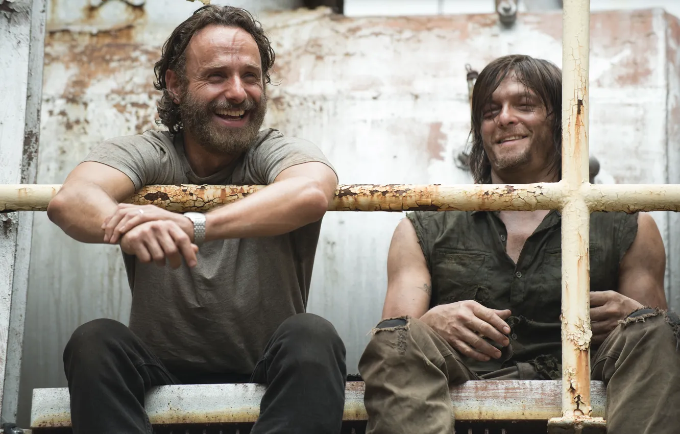 Photo wallpaper The Walking Dead, The walking dead, Andrew Lincoln, Norman Reedus, Daryl Dixon, Rick Grimes