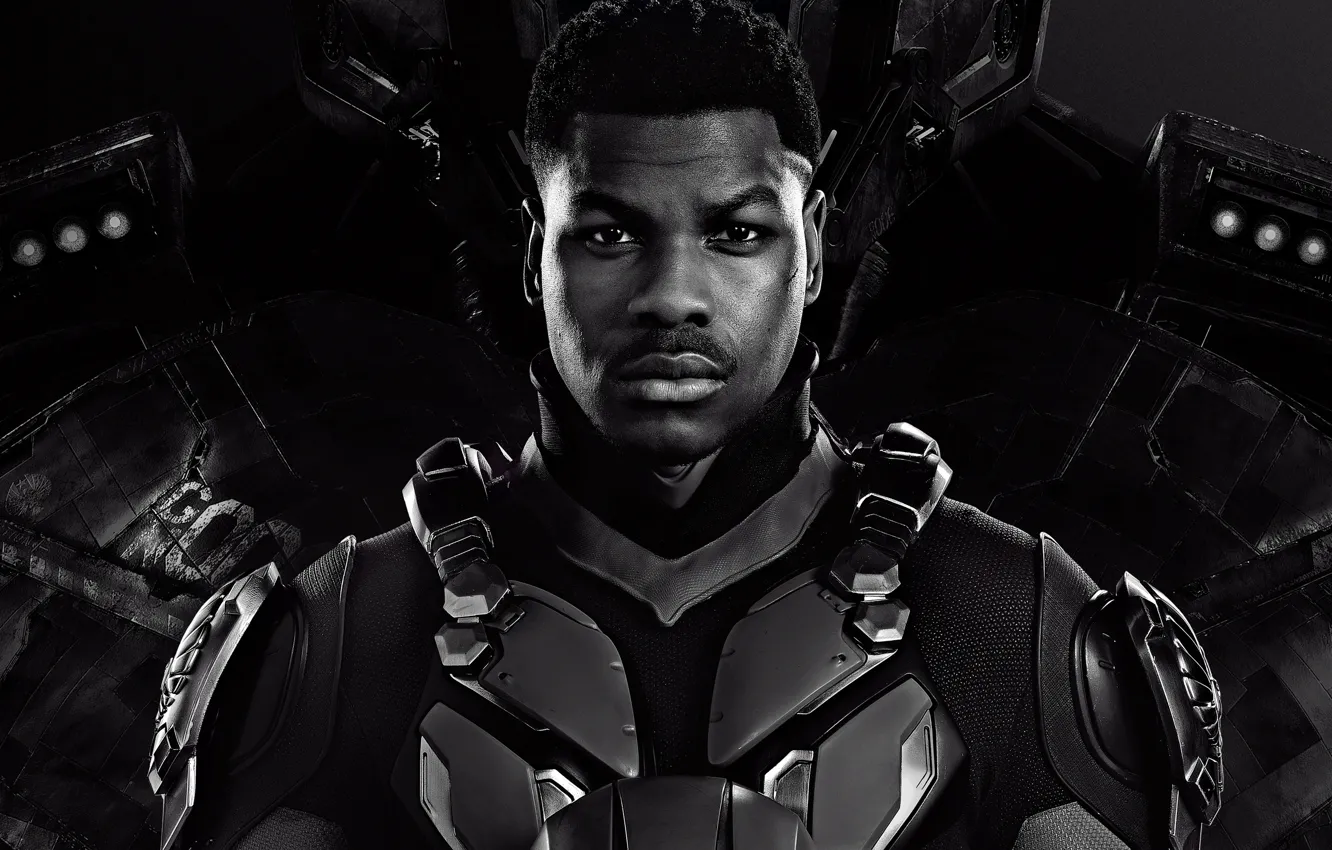 Photo wallpaper fiction, costume, black and white, John Boyega, John Boyega, Pacific rim 2, Pacific Rim: Uprising, …