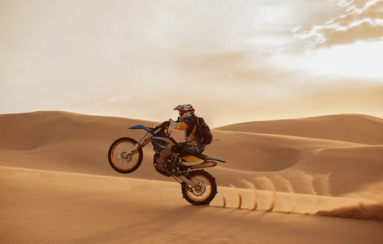 Photo wallpaper Moto, Extreme sports, Sand Motorrad