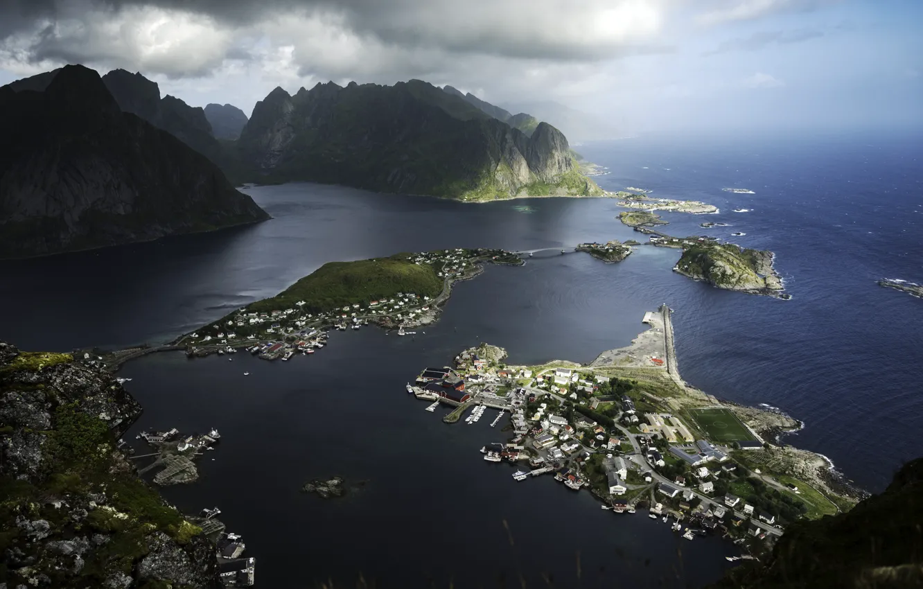 Photo wallpaper Norway, panorama, The Lofoten Islands, Lofoten Islands