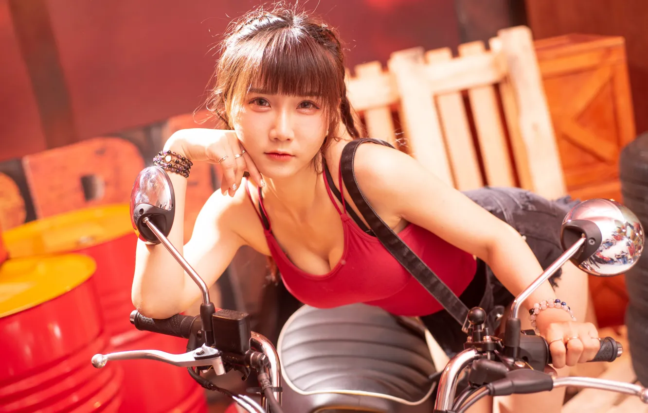 Photo wallpaper look, pose, model, shorts, portrait, makeup, Mike, figure