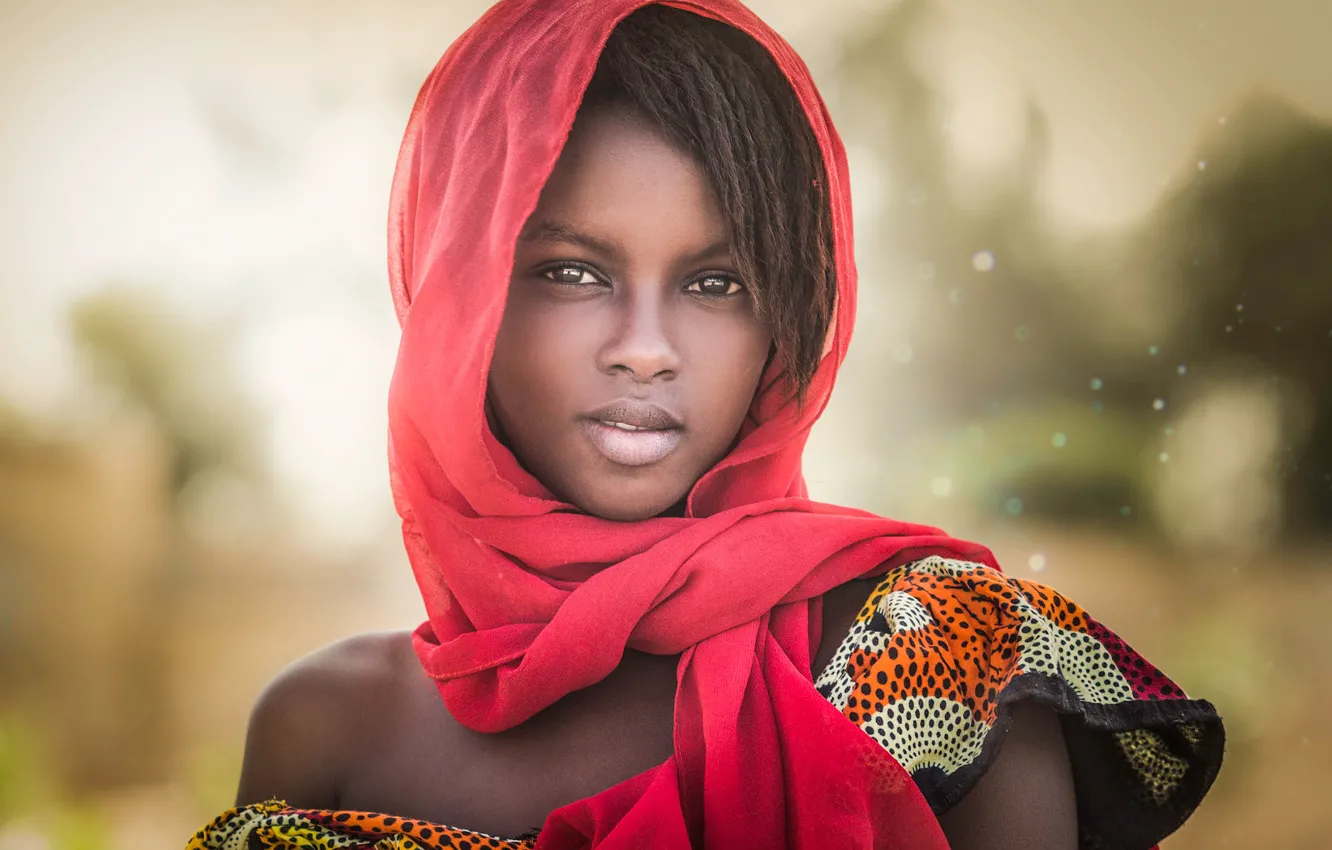 Photo wallpaper portrait, girl, Africa, Joachim Bergauer, Remind me