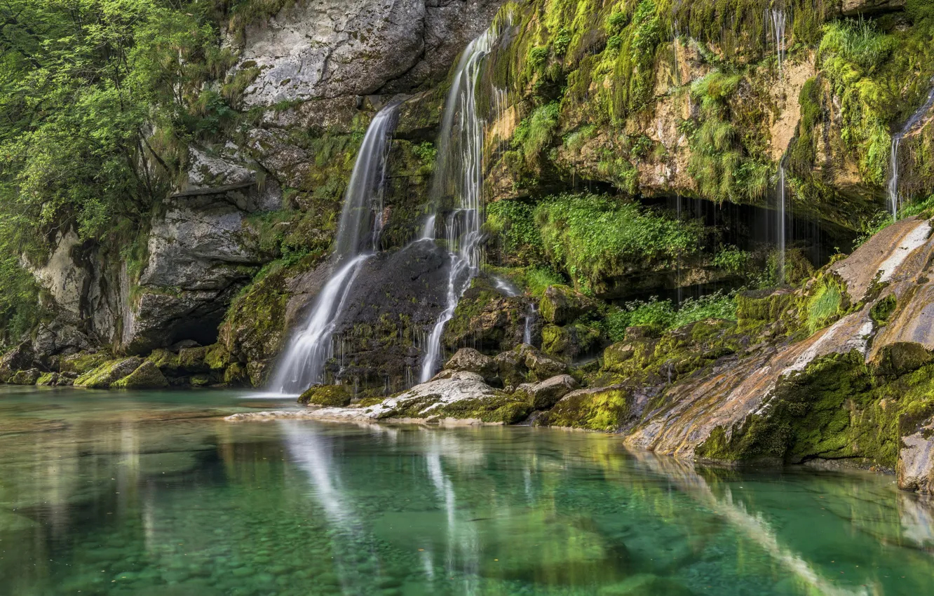 Photo wallpaper waterfall, Slovenia, Bovec